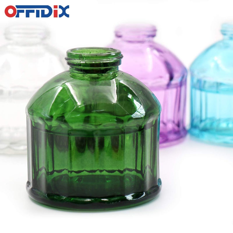 OFFIDIX Glass Plant Mister, 6.3 Inches Tall Vintage Style Spritzer Bronze Plastic Top Pump One Hand Watering Can Indoor Plant Spray Bottle for Garden, Plants, Cleaning (Dark Green) - Image 4